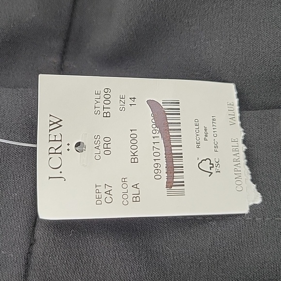 J Crew Factory Pleated trouser in Black size 14 NWT BT009 - Picture 7 of 10